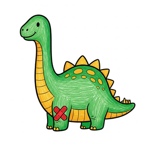 Dinosaur with a Little Bandage on its Knee